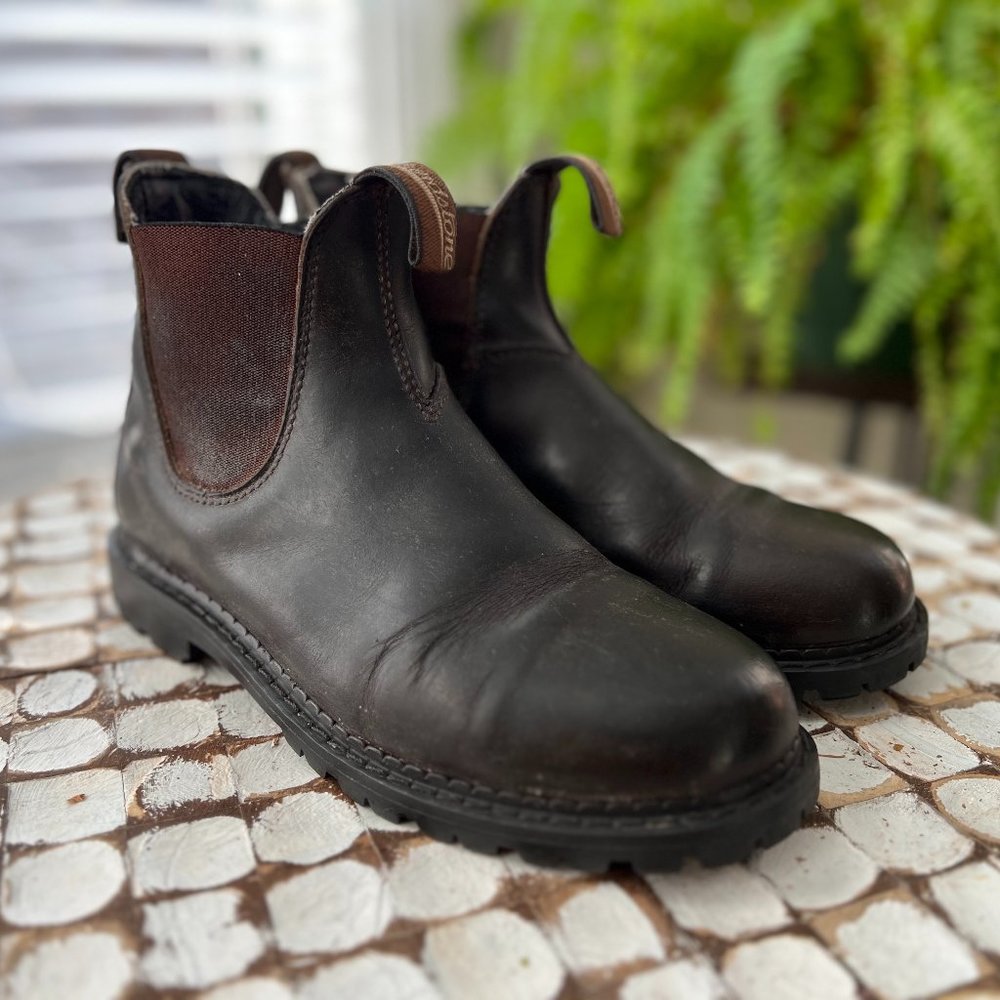 Blundstone 550 500 Chelsea Boots Sz 8.5 Womens Dark Brown Stout (Vibram Soles!)